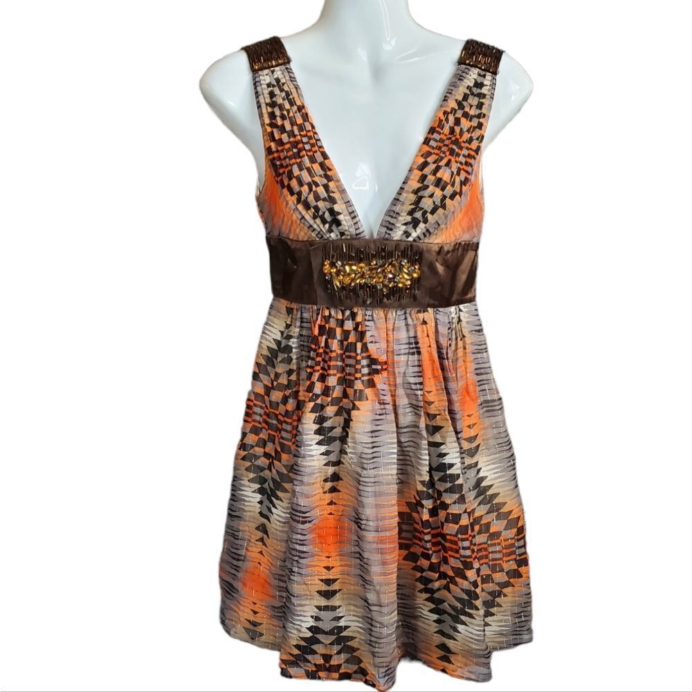 NEW BCBG Max Azria beaded plunge mini size 0